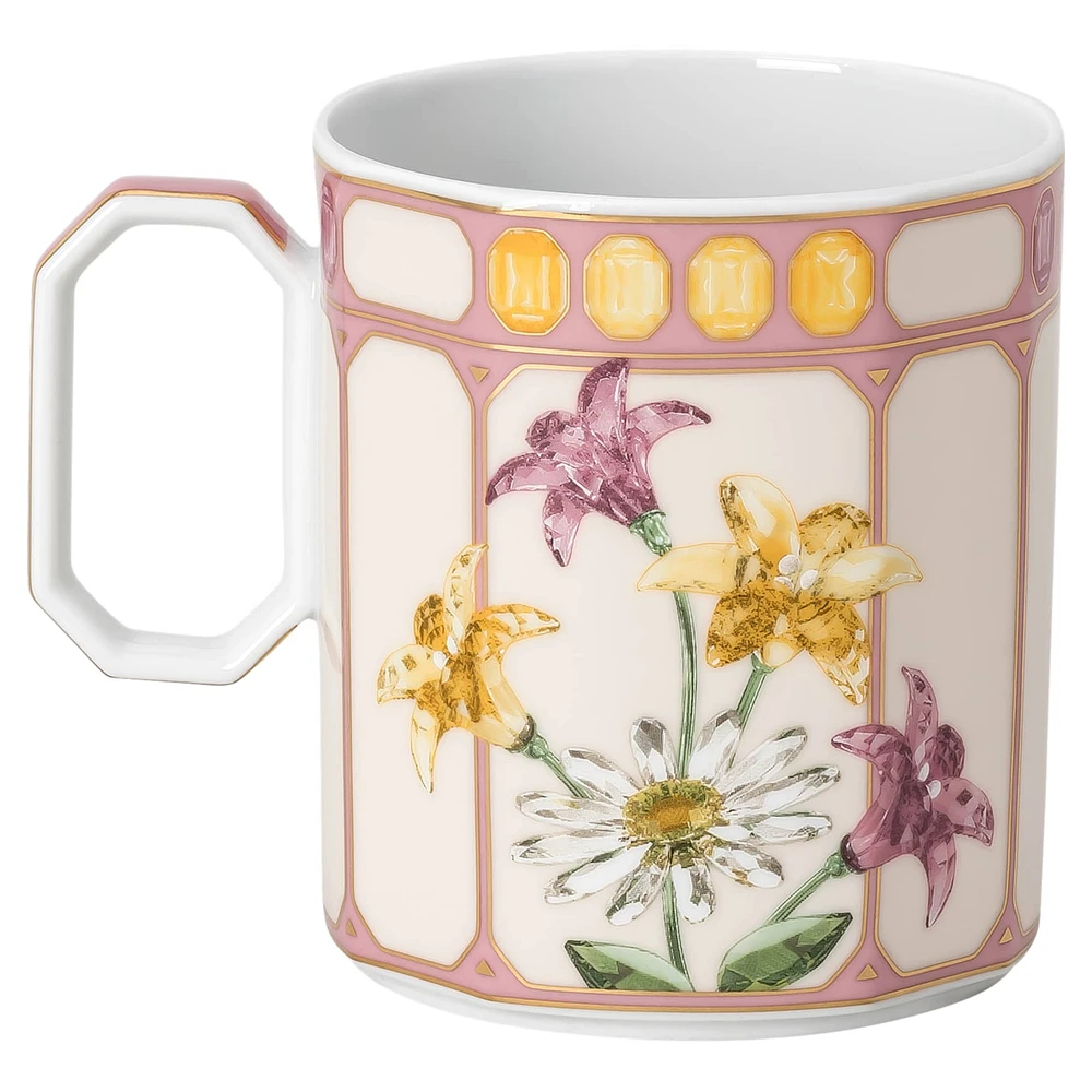 Idyllia mug, Porcelain, Crystal print motif, finch