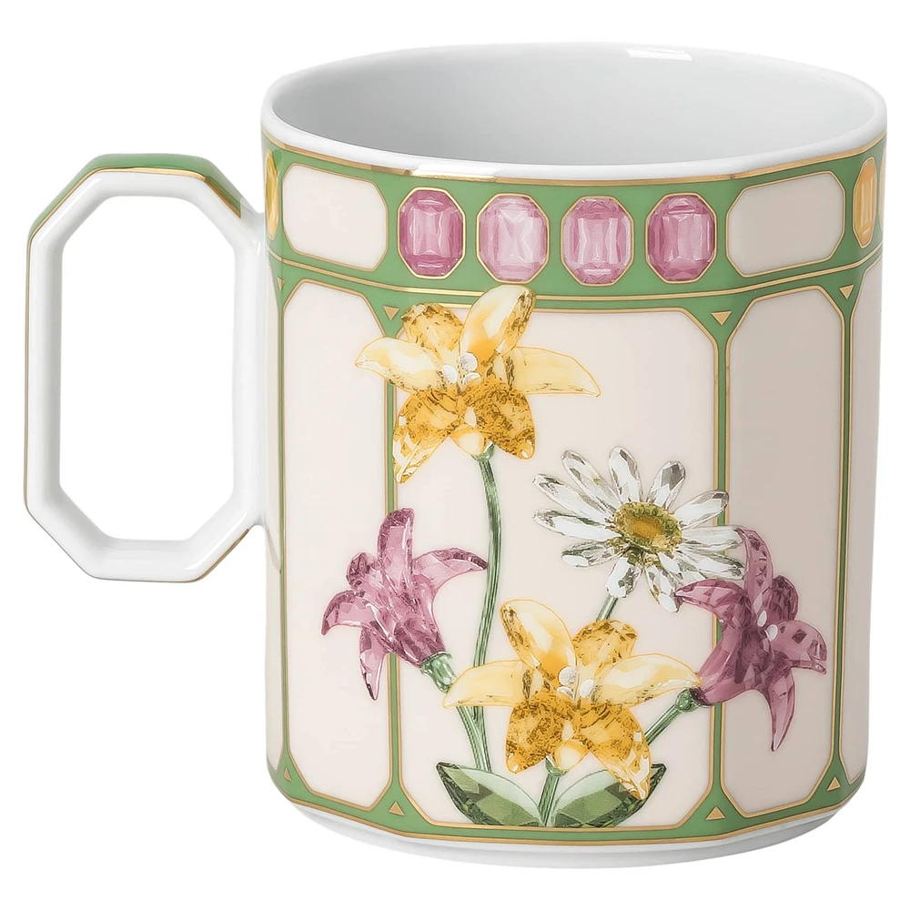 Idyllia mug, Porcelain, Crystal print motif, flycatcher
