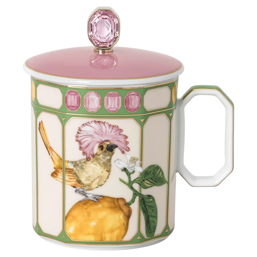 Idyllia mug, Porcelain, Crystal print motif, flycatcher