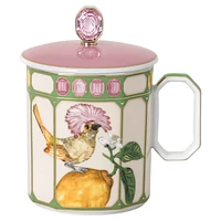 Idyllia mug, Porcelain, Crystal print motif, flycatcher