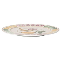 Idyllia service plate, Porcelain, Crystal print motif, flycatcher, Multicoloured by SWAROVSKI