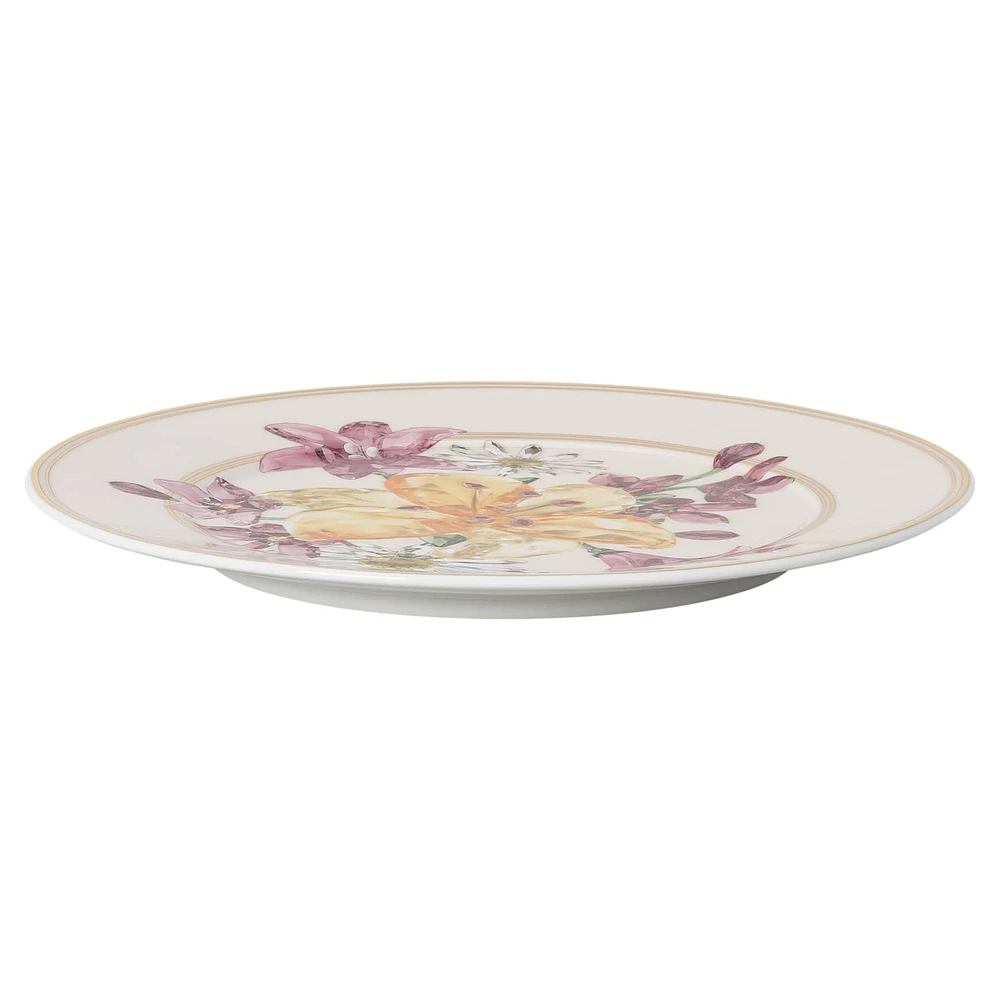 Idyllia bread plate, Porcelain, Crystal print motif, bouquet, Multicoloured by SWAROVSKI