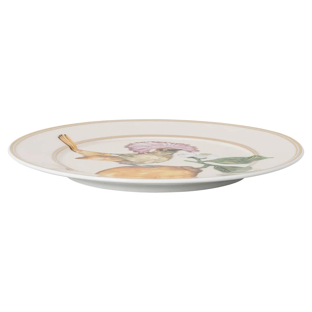 Idyllia bread plate, Porcelain, Crystal print motif, flycatcher, Multicoloured by SWAROVSKI