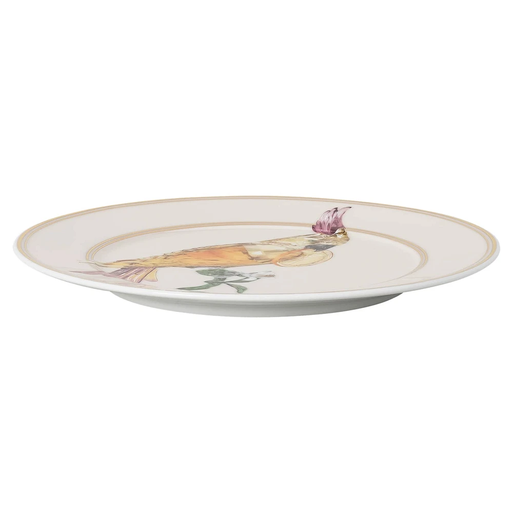 Idyllia bread plate, Porcelain, Crystal print motif, cockatoo, Multicoloured by SWAROVSKI