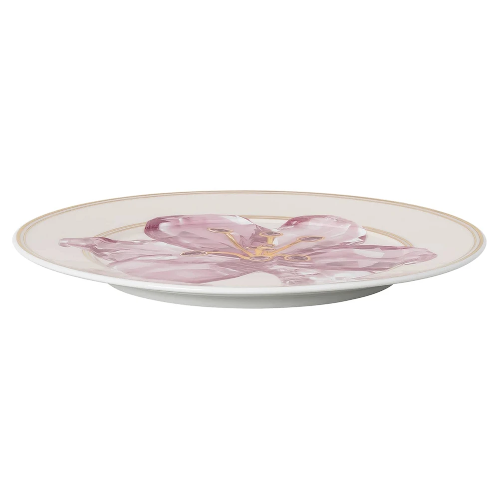 Idyllia bread plate, Porcelain, Crystal print motif, lily, Purple by SWAROVSKI