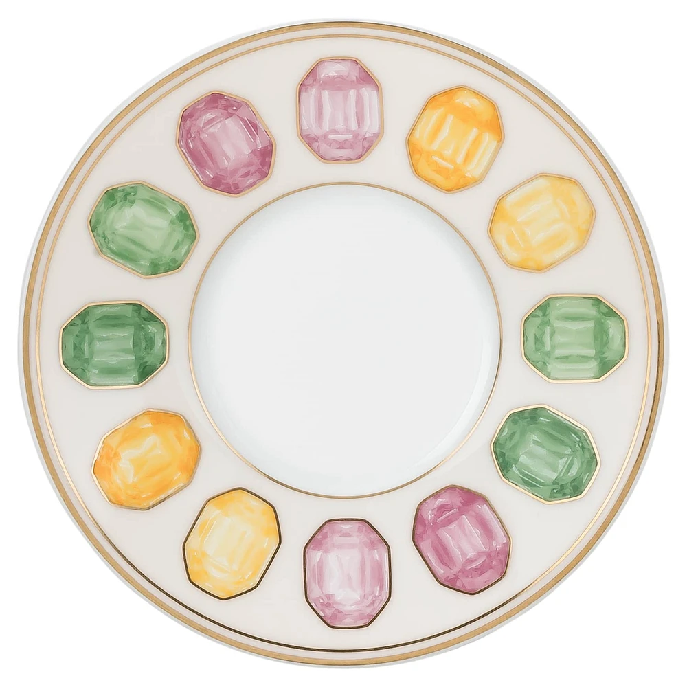 Idyllia espresso cup with saucer, Porcelain, Crystal print motif, citron, Multicoloured by SWAROVSKI