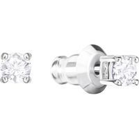 Swarovski Attract stud earrings, Round, Small, White, Rhodium plated