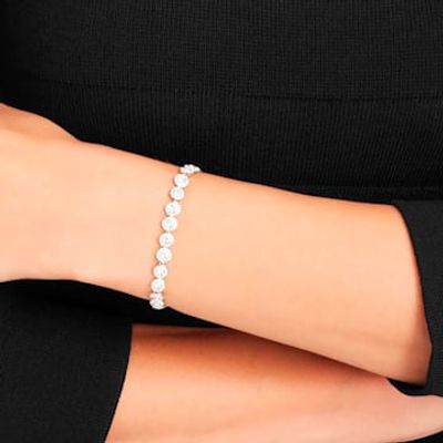 Swarovski Angelic bracelet, Round, White, Rhodium plated