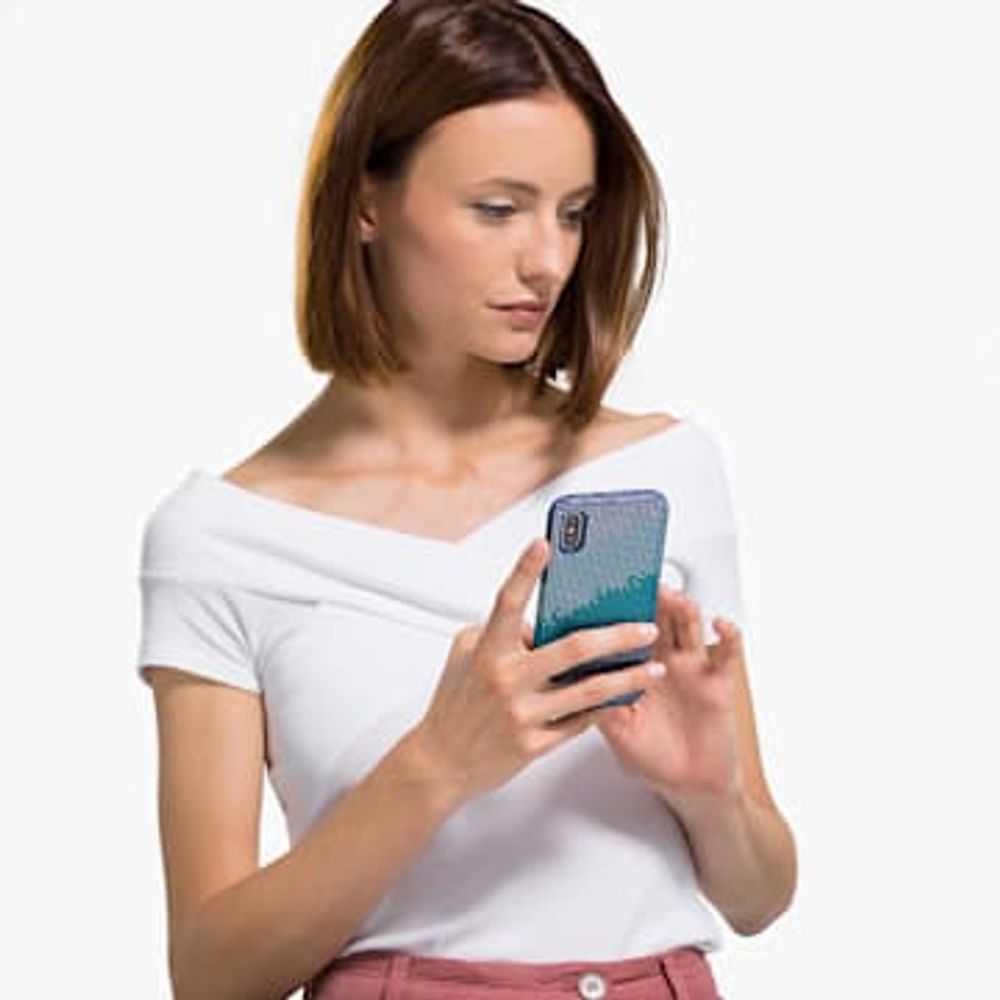 Swarovski Crystalgram Smartphone Case with Bumper, iPhone® XS Max, Blue