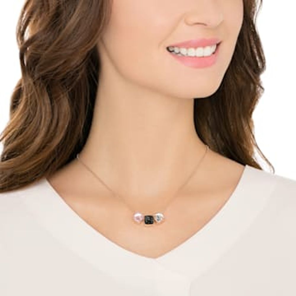 Swarovski Glance necklace, Multicolored, Rose-gold tone plated