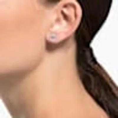 Creativity stud earrings, White, Rose gold-tone plated by SWAROVSKI