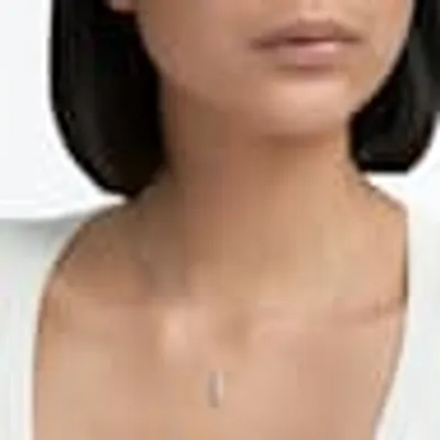 Attract Trilogy pendant, Round cut, White, Rhodium plated by SWAROVSKI
