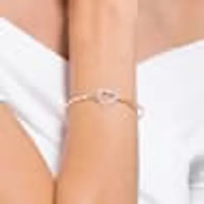 Swarovski Infinity bangle, Infinity and heart, White, Mixed metal finish by SWAROVSKI
