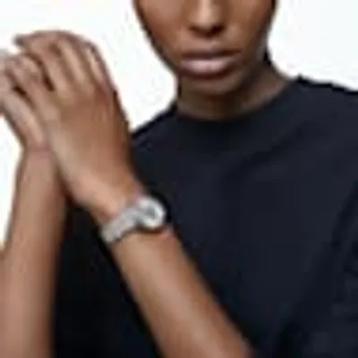 Attract watch, Swiss Made, Pavé, Metal bracelet, Silver Tone, Stainless steel by SWAROVSKI