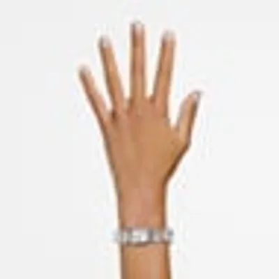 Watch, Octagon cut bracelet, White, Stainless Steel by SWAROVSKI