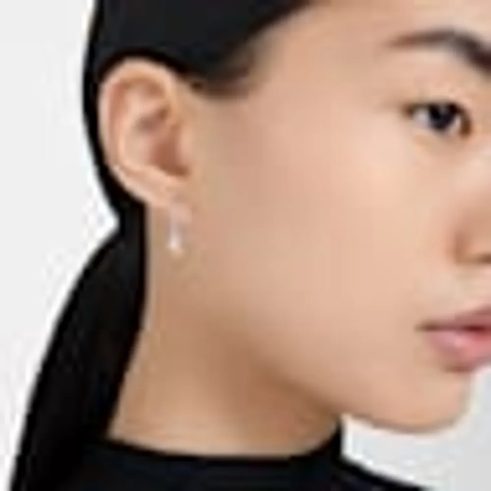 Millenia hoop earrings, Pear cut, White, Rhodium plated by SWAROVSKI