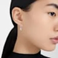 Millenia hoop earrings, Pear cut, White, Rhodium plated by SWAROVSKI