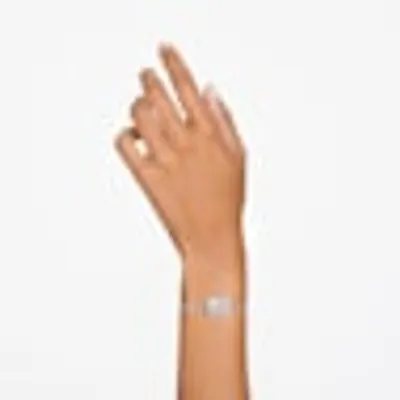 Matrix bracelet, Heart, White, Rhodium plated by SWAROVSKI