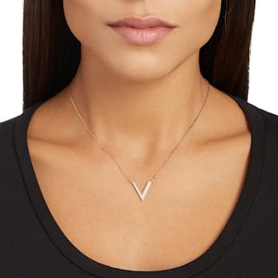 v necklace rose gold