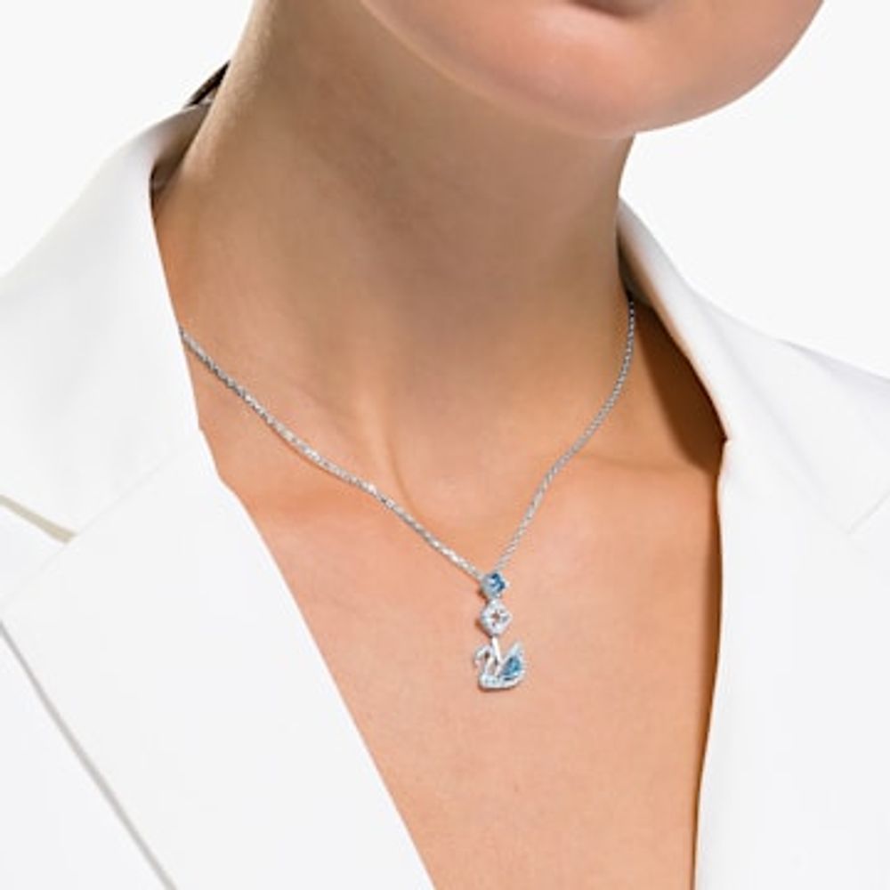 swarovski swan blue necklace