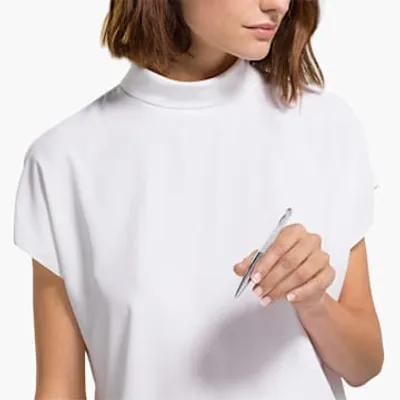 Crystalline Nova ballpoint pen, Silver tone, Chrome plated by SWAROVSKI