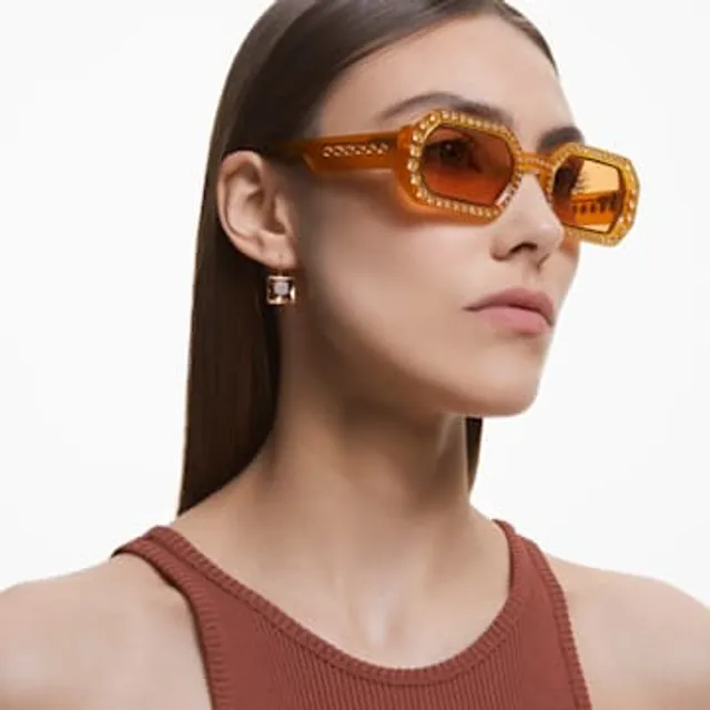Swarovski Sunglasses, Octagon Shape, Pavé, SK0345 21J, Yellow