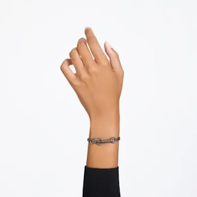 Dextera bracelet, Pavé, Mixed links, Black