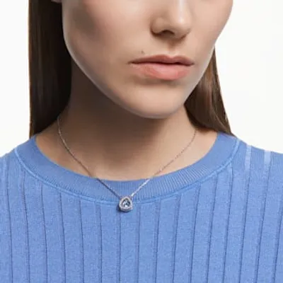 Millenia necklace, Trilliant cut, Blue, Rhodium plated by SWAROVSKI