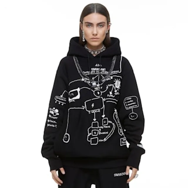 ADVISORY BOARD CRYSTALS, Dazzling Colorless Objects hoodie, Black