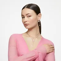 Stella Y necklace, Kite cut, Star, White, Rose gold-tone plated by SWAROVSKI