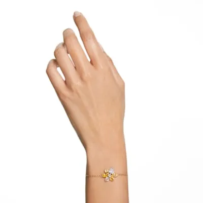 Gema bracelet, Mixed cuts, Flower, Yellow, Gold-tone plated by SWAROVSKI