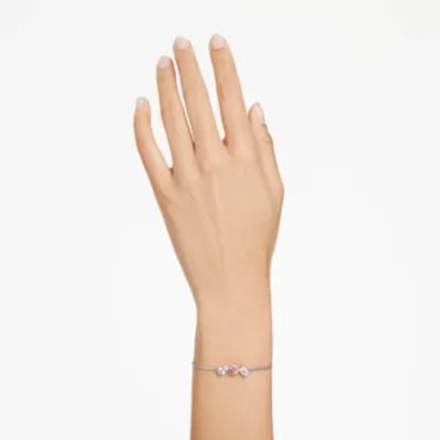 Mesmera bracelet, Mixed cuts, Pink, Rhodium plated by SWAROVSKI
