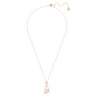 Swarovski Dazzling Swan Y necklace, Swan, Pink, Rose gold-tone plated