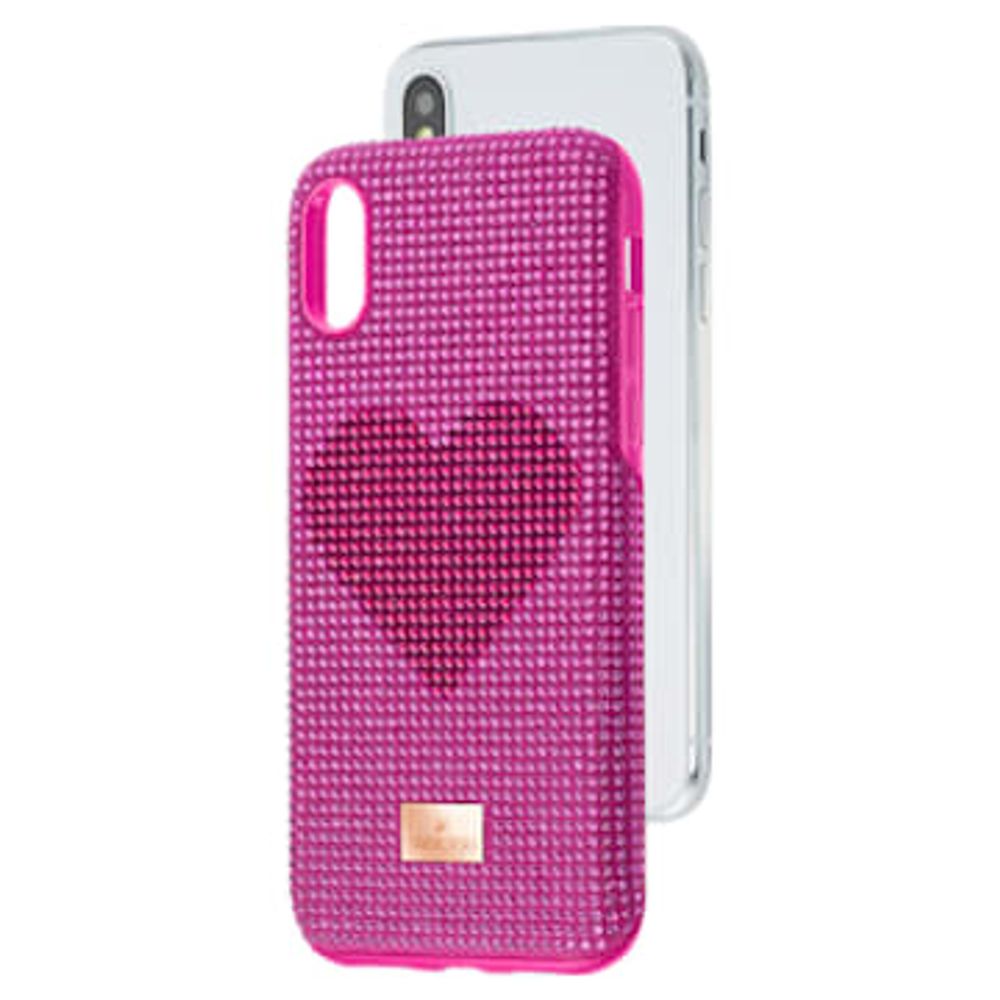 Swarovski Crystalgram Heart smartphone case, Heart, iPhone® X/XS, Pink