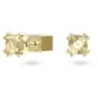 Stilla stud earrings, Square cut, Yellow, Gold-tone plated by SWAROVSKI
