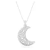 Luna pendant, Moon, White, Rhodium plated by SWAROVSKI
