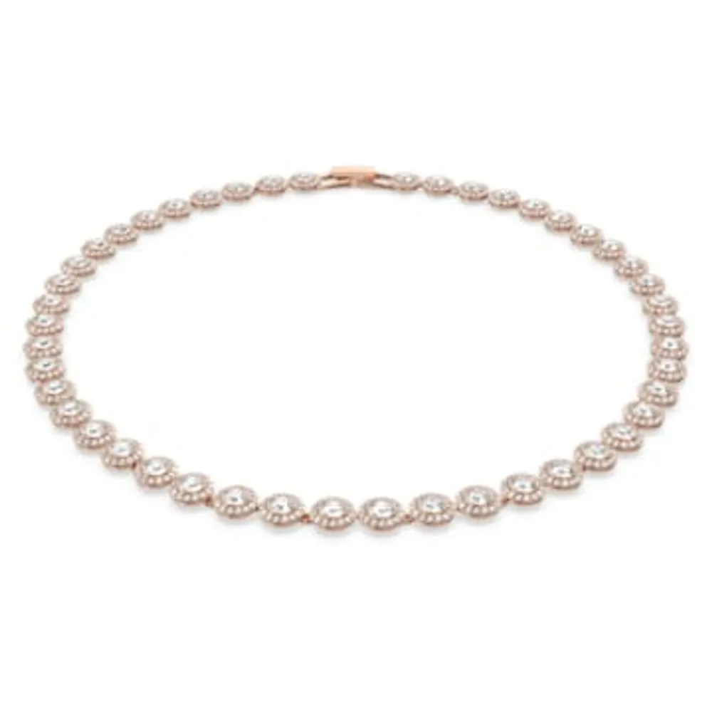 Angelic necklace, Round cut, White, Rose gold-tone plated by SWAROVSKI