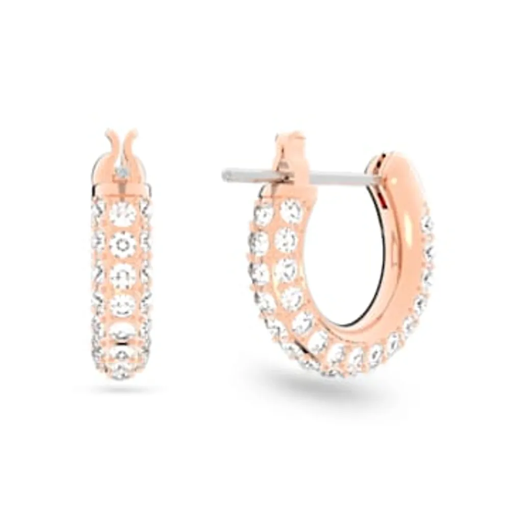 Rose Gold Finish Swarovski Hoop Earrings Design by ESME at Pernias Pop Up  Shop 2023
