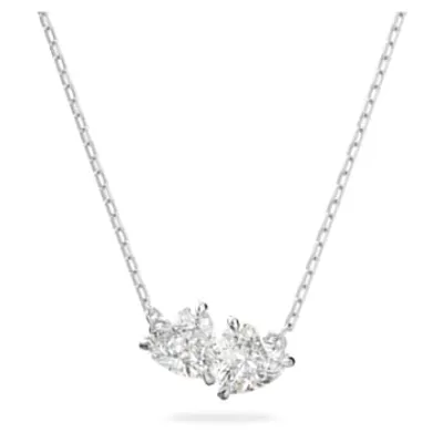 Attract Soul necklace, Heart, White, Rhodium plated by SWAROVSKI