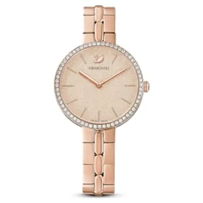 Cosmopolitan watch, Swiss Made, Metal bracelet, Pink, Rose gold-tone finish by SWAROVSKI