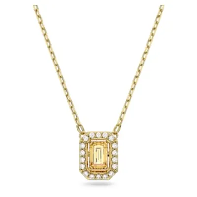 Millenia necklace, Octagon cut, Yellow, Gold-tone plated by SWAROVSKI