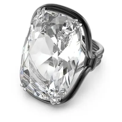 Harmonia cocktail ring, Oversized crystal, White