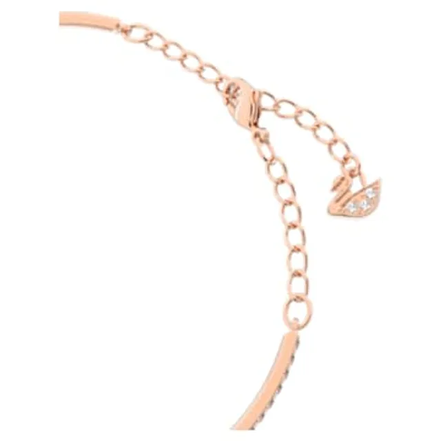 Swarovski Emily Bracelet, Round Cut, Pink, Rose Gold-Tone Plated