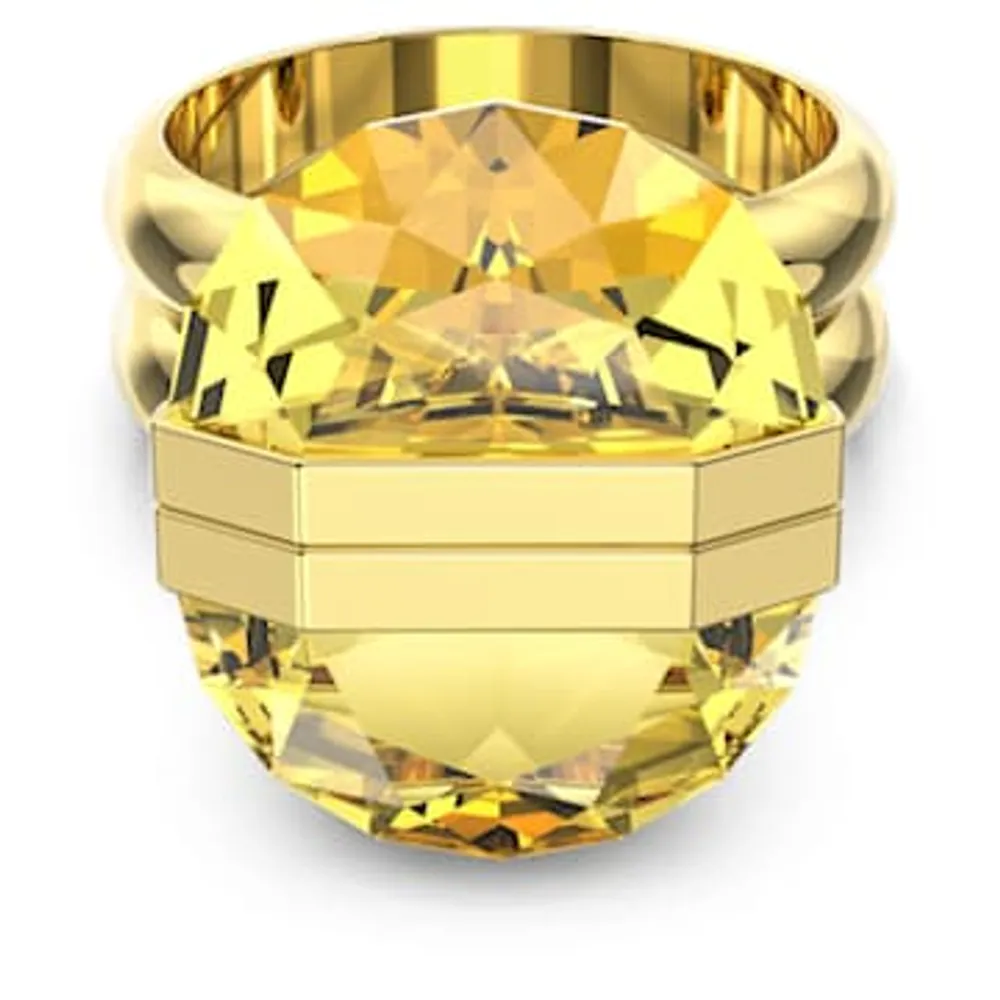 Lucent ring, Magnetic closure, Yellow, Gold-tone plated by SWAROVSKI
