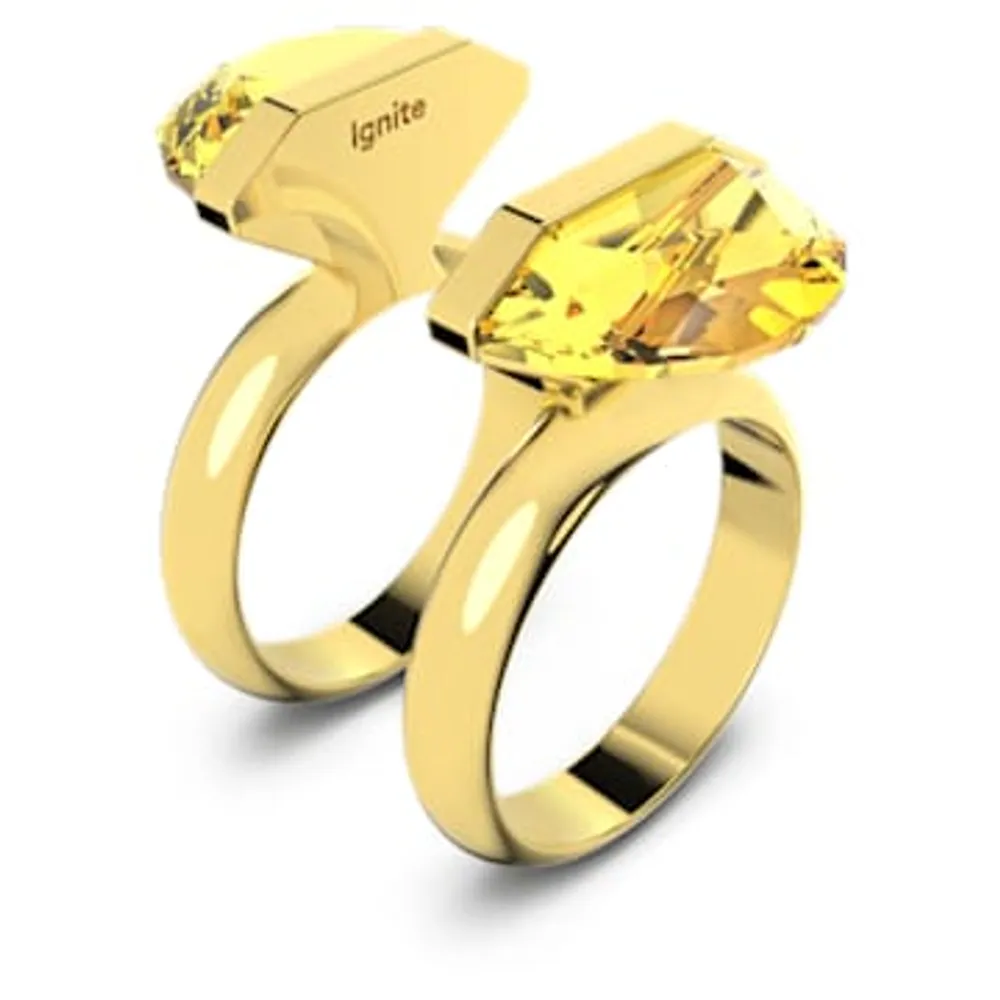 Lucent ring, Magnetic closure, Yellow, Gold-tone plated by SWAROVSKI