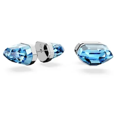 Lucent stud earrings, Blue, Rhodium plated by SWAROVSKI