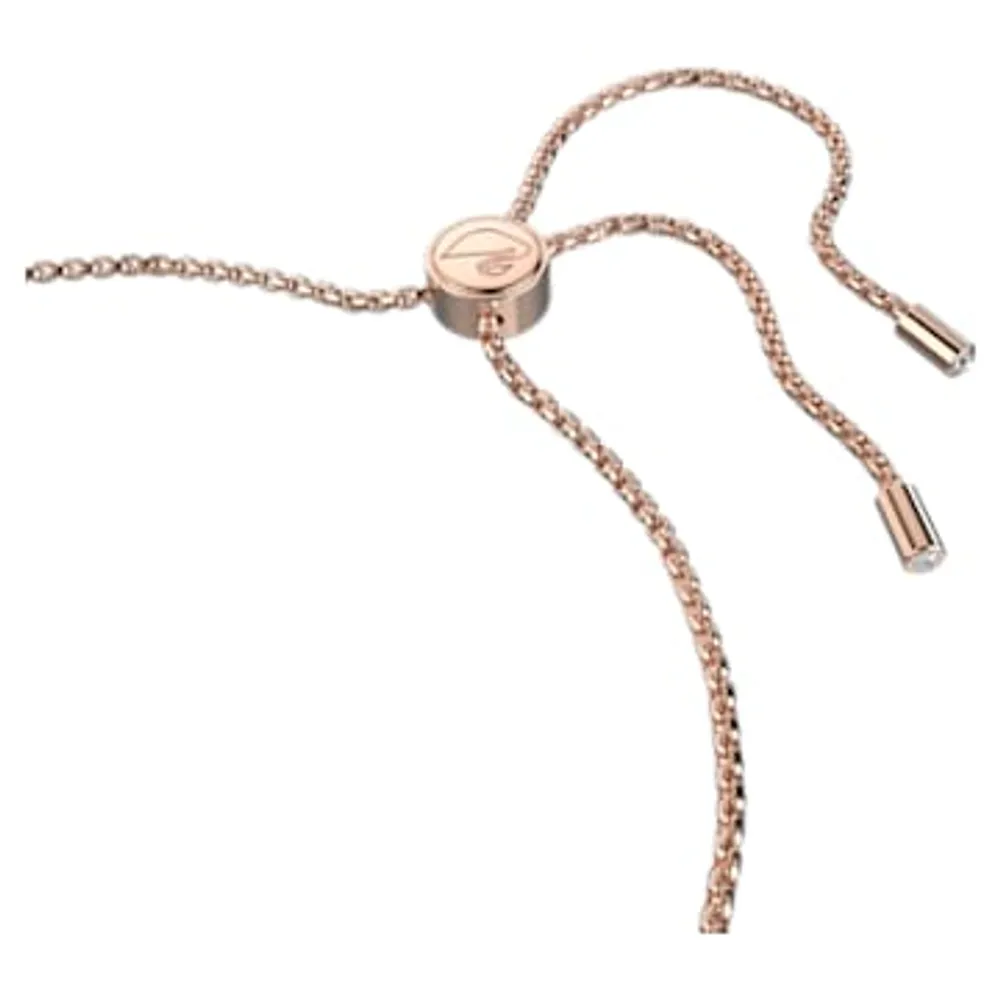 Lovely necklace, Heart, White, Rose gold-tone plated