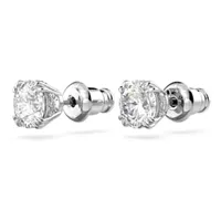 Constella stud earrings, Round cut, White