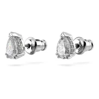 Buy Swarovski Louison Stud Pierced Earrings, Blue, Rhodium plated