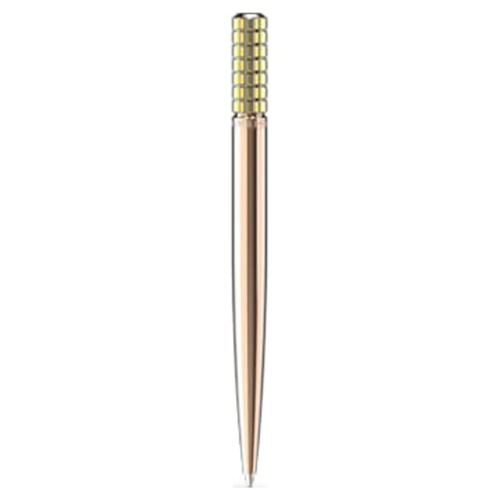 Ballpoint pen, Yellow, Rose gold-tone plated by SWAROVSKI